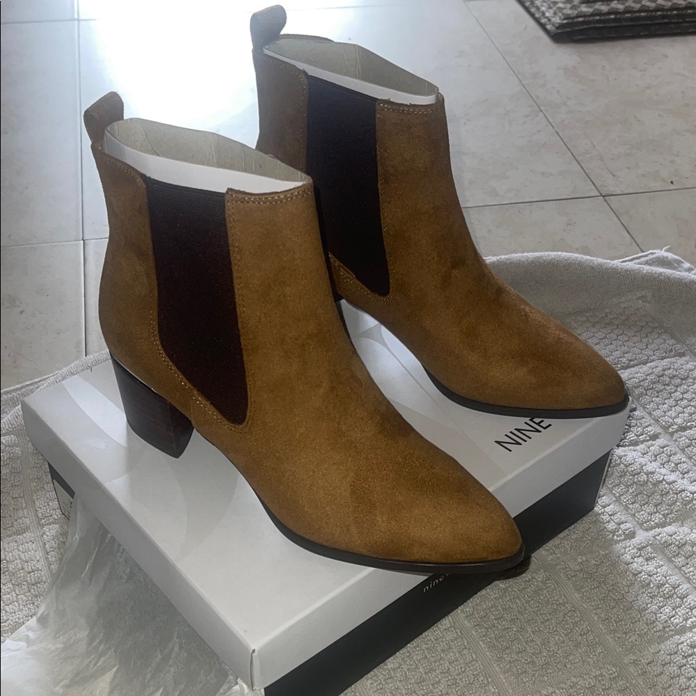 Nine West Brown Ankle Booties